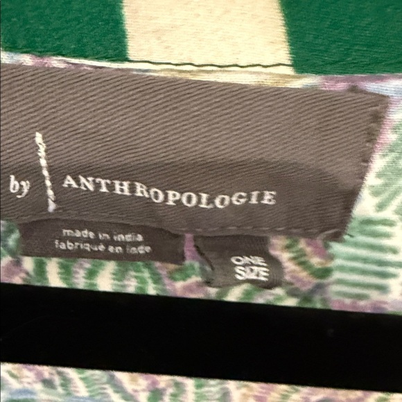 Anthropologie Caftan Scarf Maxi Dress Seashells Tie Waist Pink and Green Amazing - Picture 4 of 13